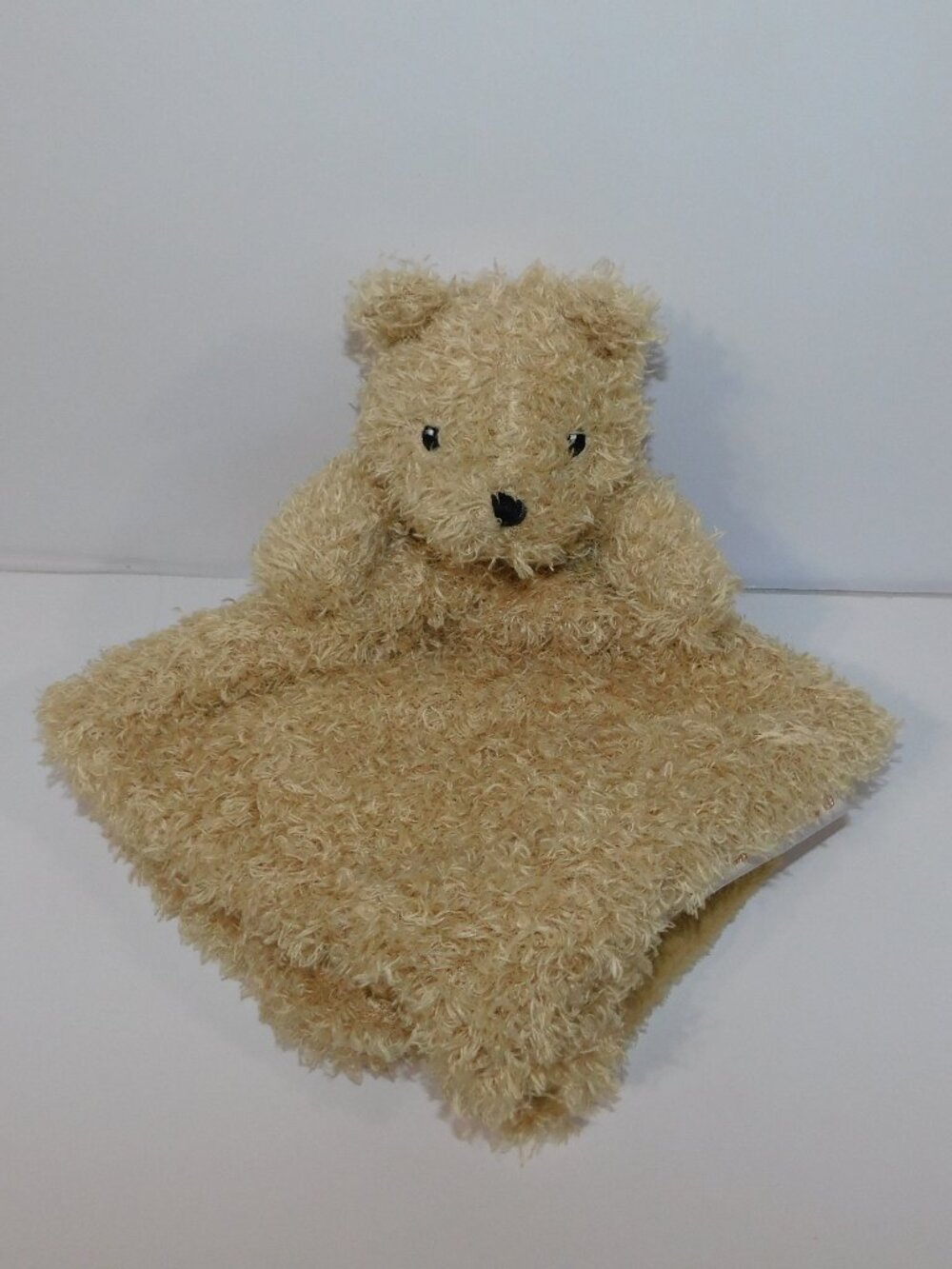 Blankets & Beyond Tan Brown Fuzzy Teddy Bear Security blanket baby Lovey nunu